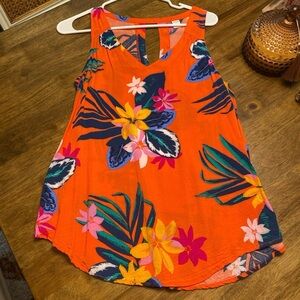 Old Navy Orange Floral Tank Top